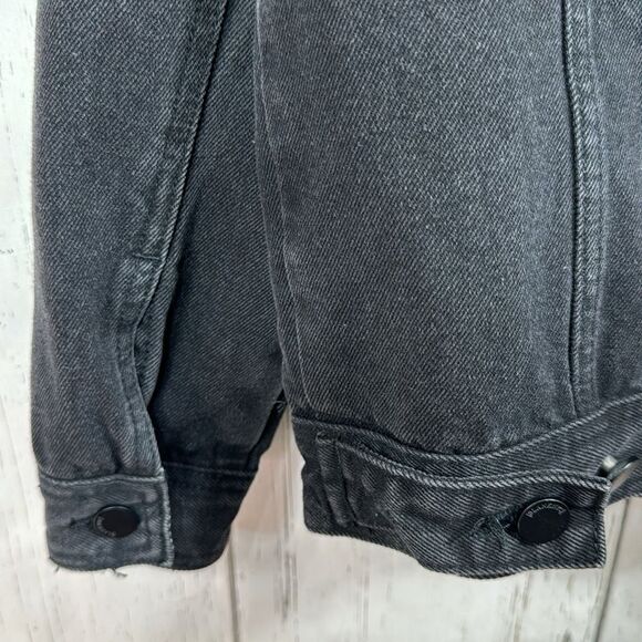 BLANKNYC Black Sherpa Lined Denim Jacket Streetwear Grunge Fall Layering - Picture 12 of 16